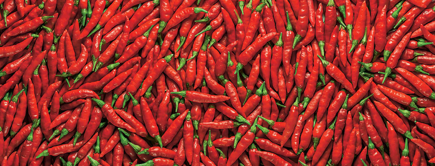 Image showing a large pile of red hot chili peppers